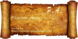 Piszter Anna névjegykártya