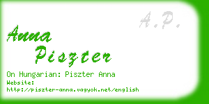 anna piszter business card